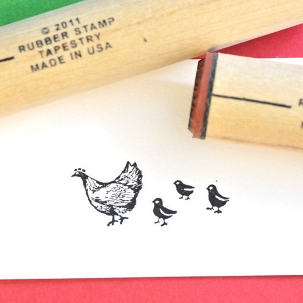 Hen and Chicks Rubber Stamp Set