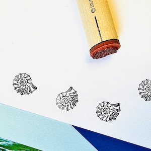 Ammonite Shell Rubber Stamp