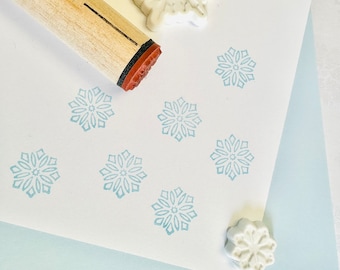 Geometric Snowflake Rubber Stamp