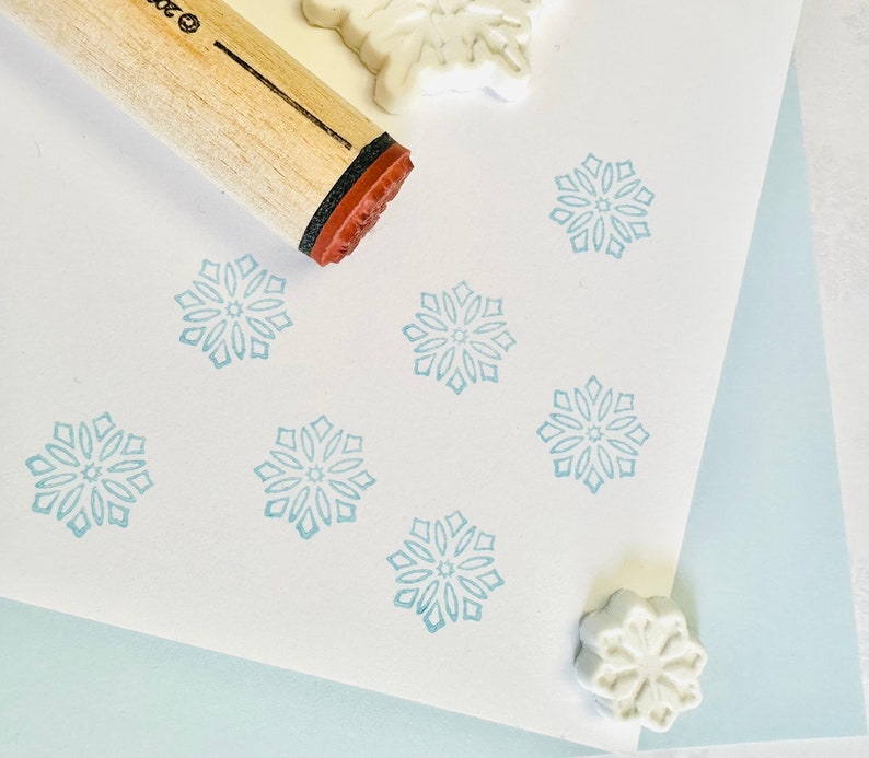 Geometric Snowflake Rubber Stamp image 1