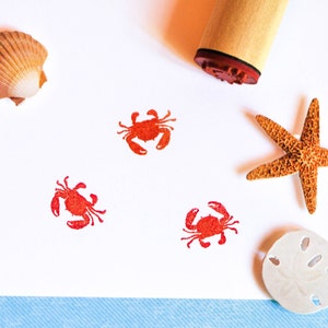 Red Crab Rubber Stamp