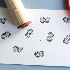 Double Daisy Rubber Stamp