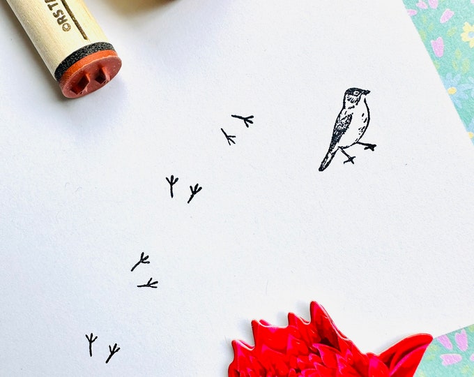 Bird and Bird Tracks Rubber Stamp Set - Etsy