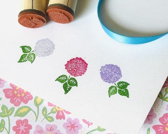 Hydrangea Bloom Rubber Stamp Set