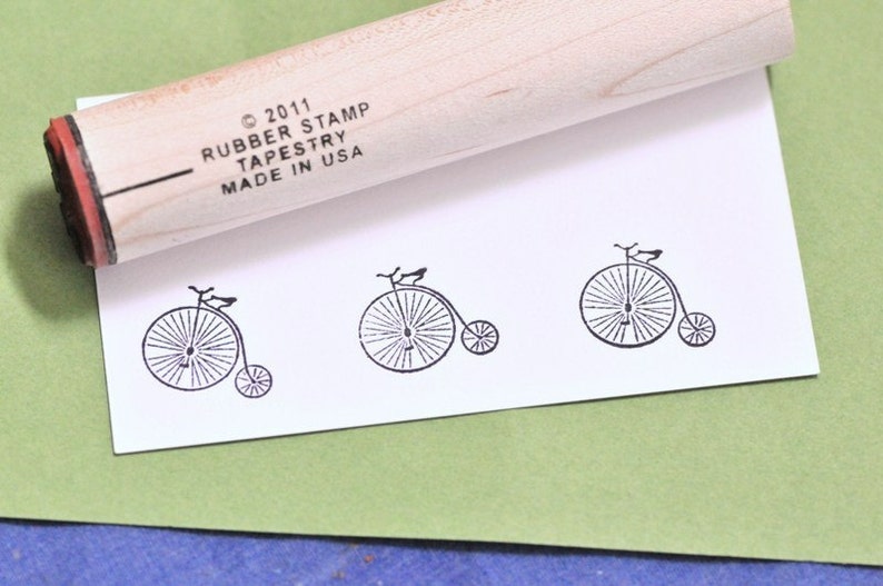 Antique Bicycle Rubber Stamp image 1