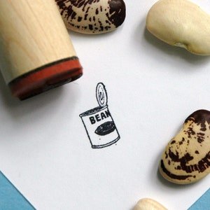 Can of Beans Rubber Stamp