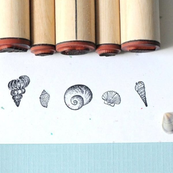 Shell Sampler Rubber Stamp Set