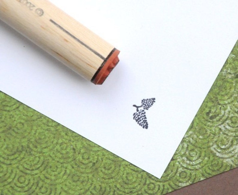 Double Pinecone Rubber Stamp image 2