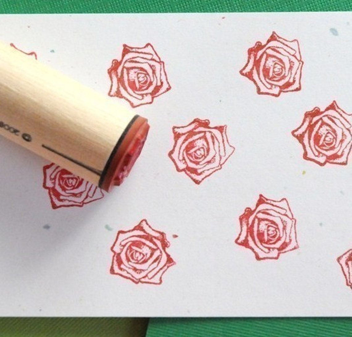 Real Rose Rubber Stamp Etsy