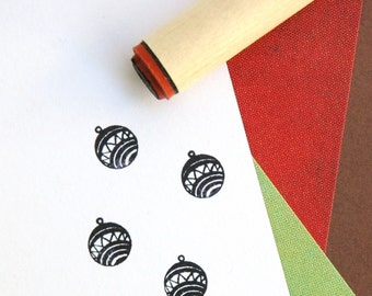 Round Ornament Rubber Stamp