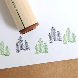 Tree Cluster Rubber Stamp