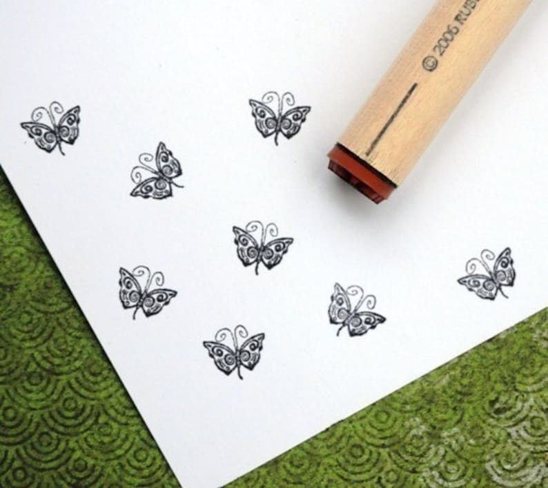 Psychedelic Butterfly Rubber Stamp image 1