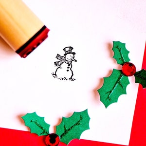 Happy Snowman Rubber Stamp