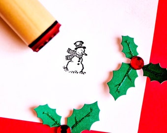 Happy Snowman Rubber Stamp