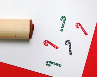 Candy Cane Rubber Stamp