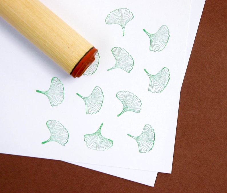 Ginkgo Leaf Rubber Stamp image 1