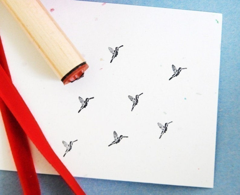 Hummingbird Solid Rubber Stamp image 1