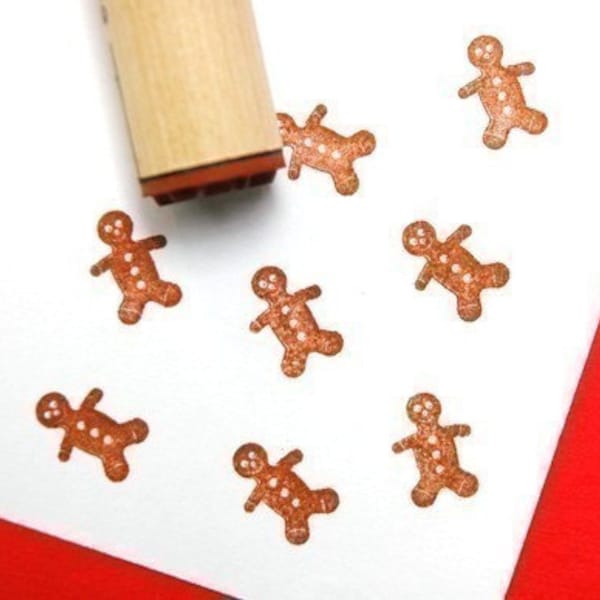 Gingerbread Man Rubber Stamp