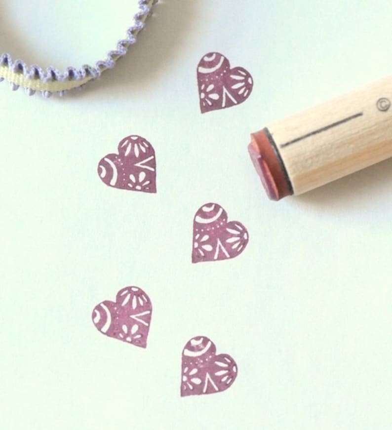 Groovy Heart Rubber Stamp image 1