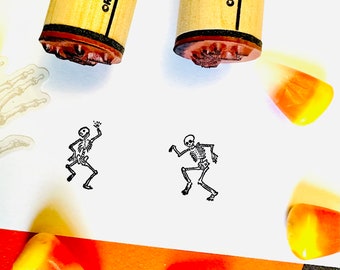 Dancing Skeleton Rubber Stamp Set