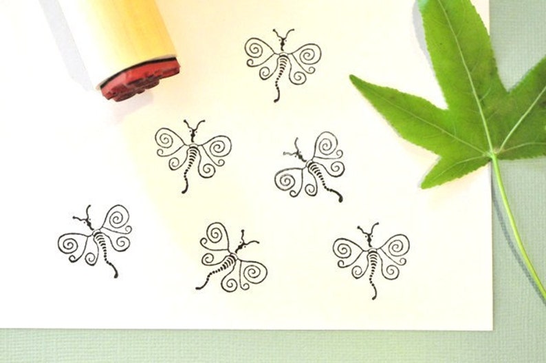 Whimsical Dragonfly Rubber Stamp image 1