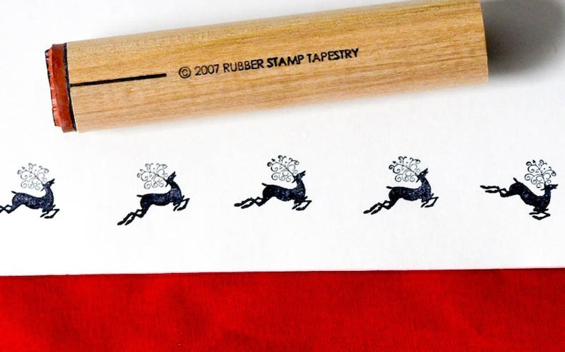 Jumping Reindeer Rubber Stamp image 1