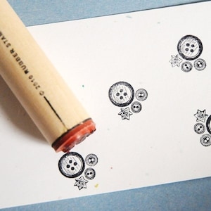 Button Cluster Rubber Stamp