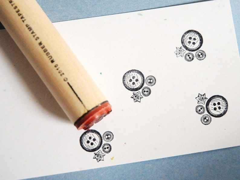 Button Cluster Rubber Stamp image 1