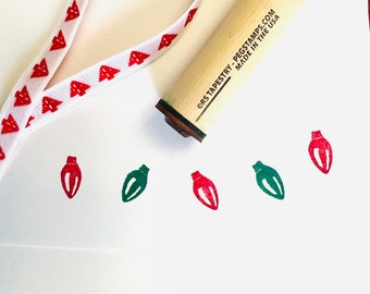 Holiday Lights Rubber Stamp