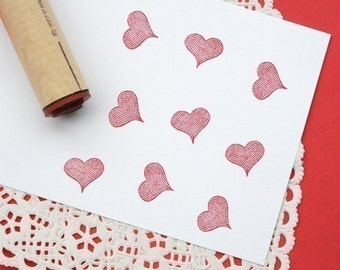 Cobblestone Heart Rubber Stamp