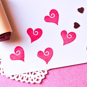 Swirl Heart Rubber Stamp