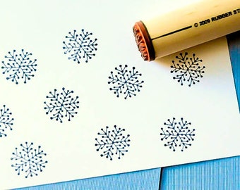paper with dotted lines for writing Dot Snowflake Rubber Stamp