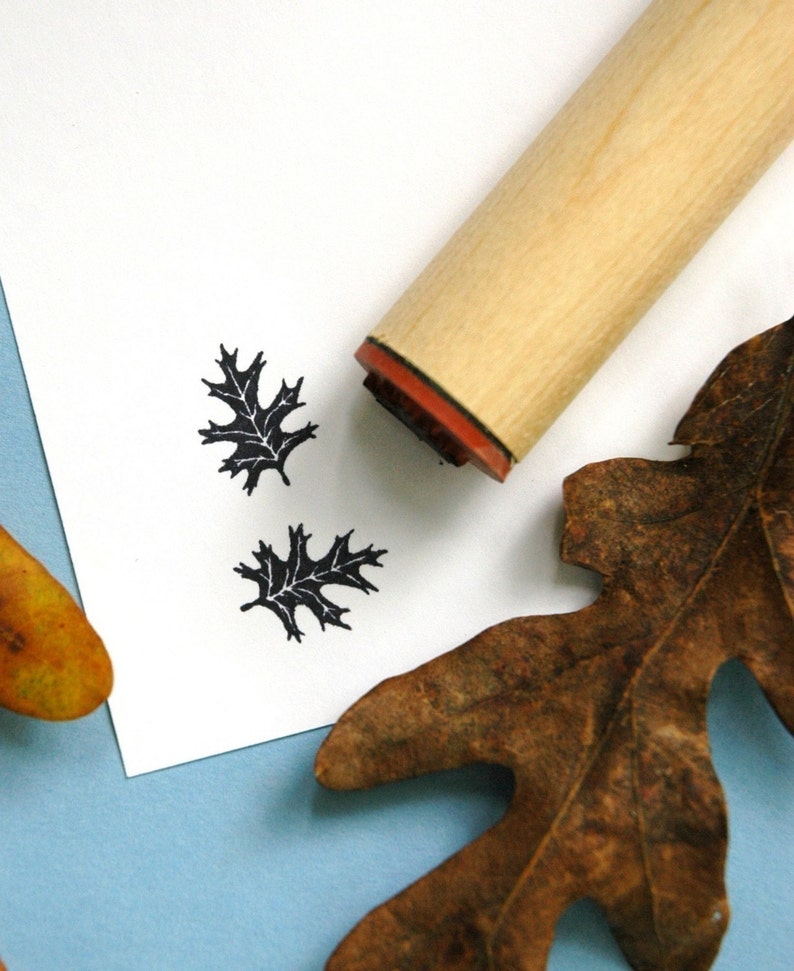 Red Oak Solid Rubber Stamp image 1