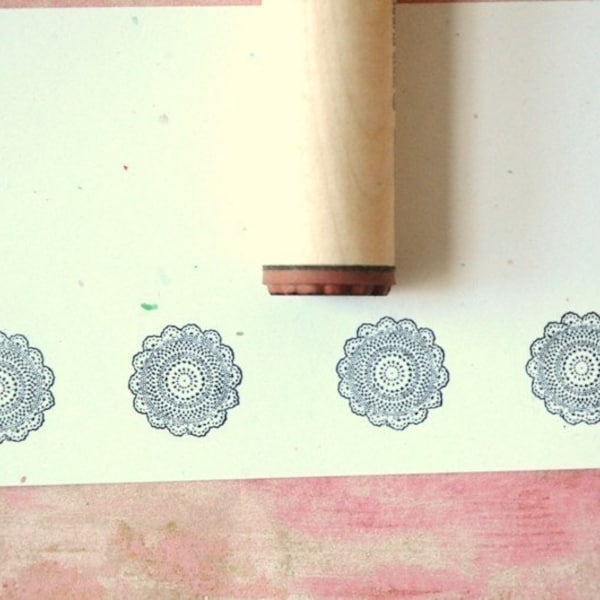 Crocheted Doily Rubber Stamp