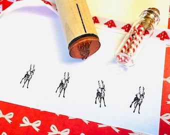 Retro Reindeer Rubber Stamp
