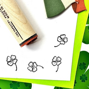 Lucky Clover Shamrock Rubber Stamp