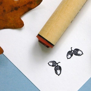 Double Acorn Rubber Stamp