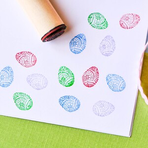 Floral Egg Rubber Stamp