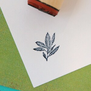 Blue Eden Leaf Rubber Stamp image 3