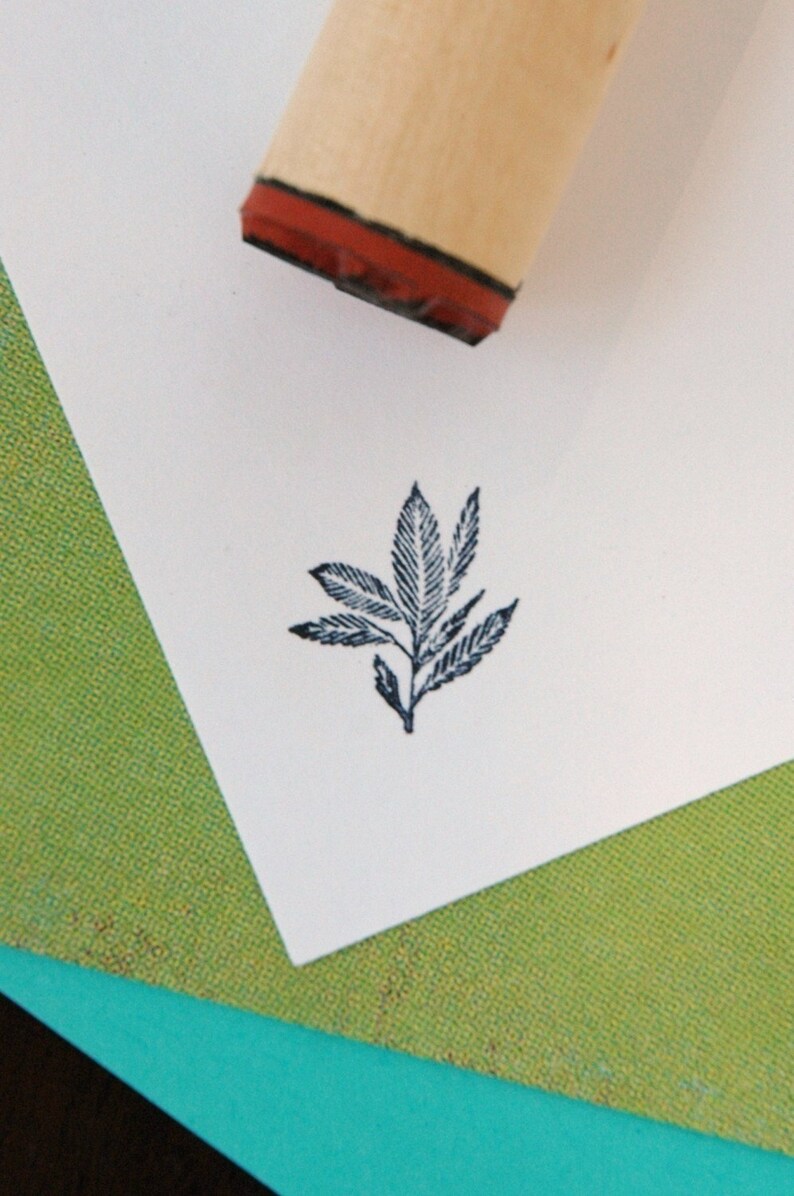 Blue Eden Leaf Rubber Stamp image 3