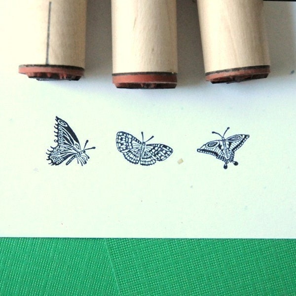 Butterfly Trio Rubber Stamp Set