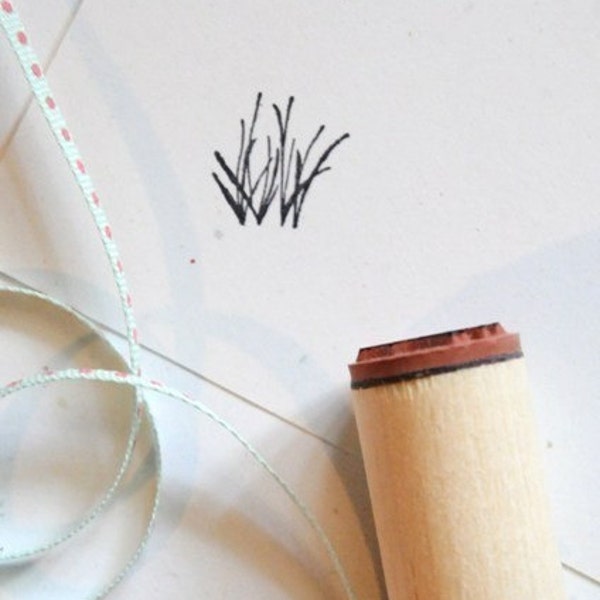 Grass Sprigs Rubber Stamp