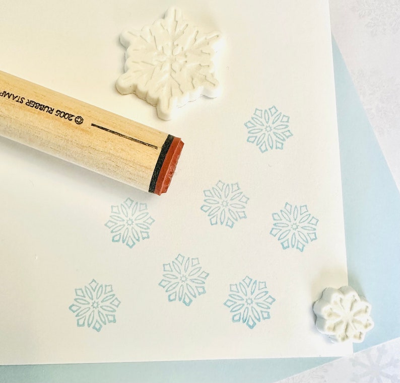 Geometric Snowflake Rubber Stamp image 2