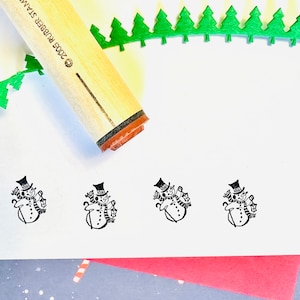 Retro Snowman Rubber Stamp