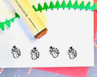 Retro Snowman Rubber Stamp