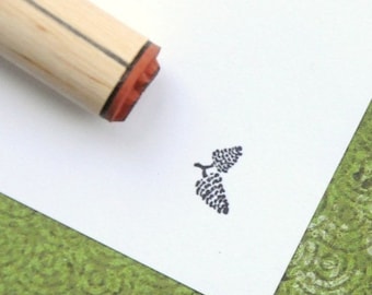 Double Pinecone  Rubber Stamp