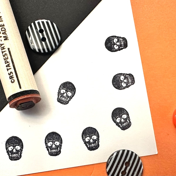 Skull Rubber Stamp - Etsy