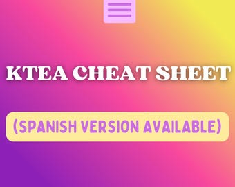 Hoja de referencia de KTEA (inglés/español)