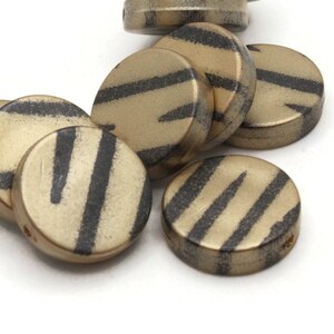 10 19mm Striped Acrylic Beads Splatter Gold and Black Beads Coin Beads Plastic Beads Flat Round Beads Focal Beads Loose Beads