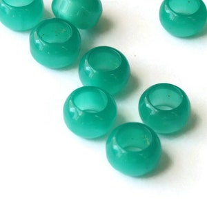 40 8mm Large Hole Beads Green Moon Glow Beads Rondelle Beads Vintage Moonglow Lucite Beads European Beads Jewelry Making Beading Supplies